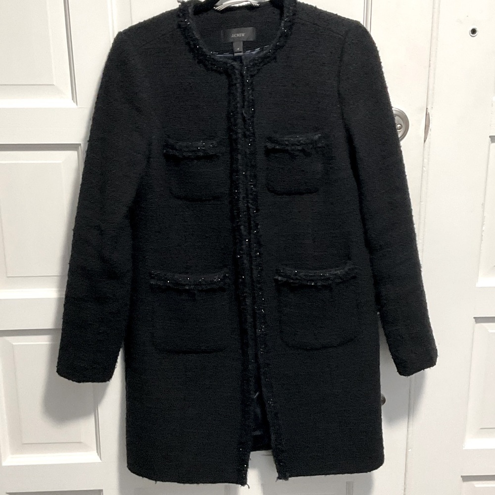 LADY COAT WITH FRINGE TRIM J.Crew